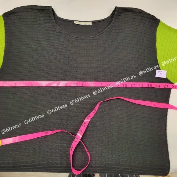 Black Green Cotton Top Lime Green Top With Sleeves Size S, M L,-  NWT - Picture 8 of 12